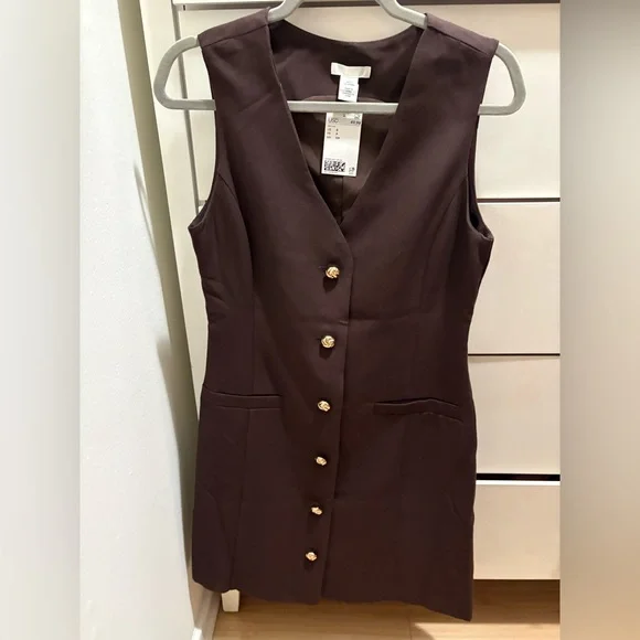 H&M Women’s Brown Vest Dress - Picture 1 of 3